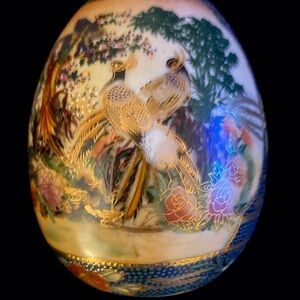 Decorative Egg with Birds and Floral Design